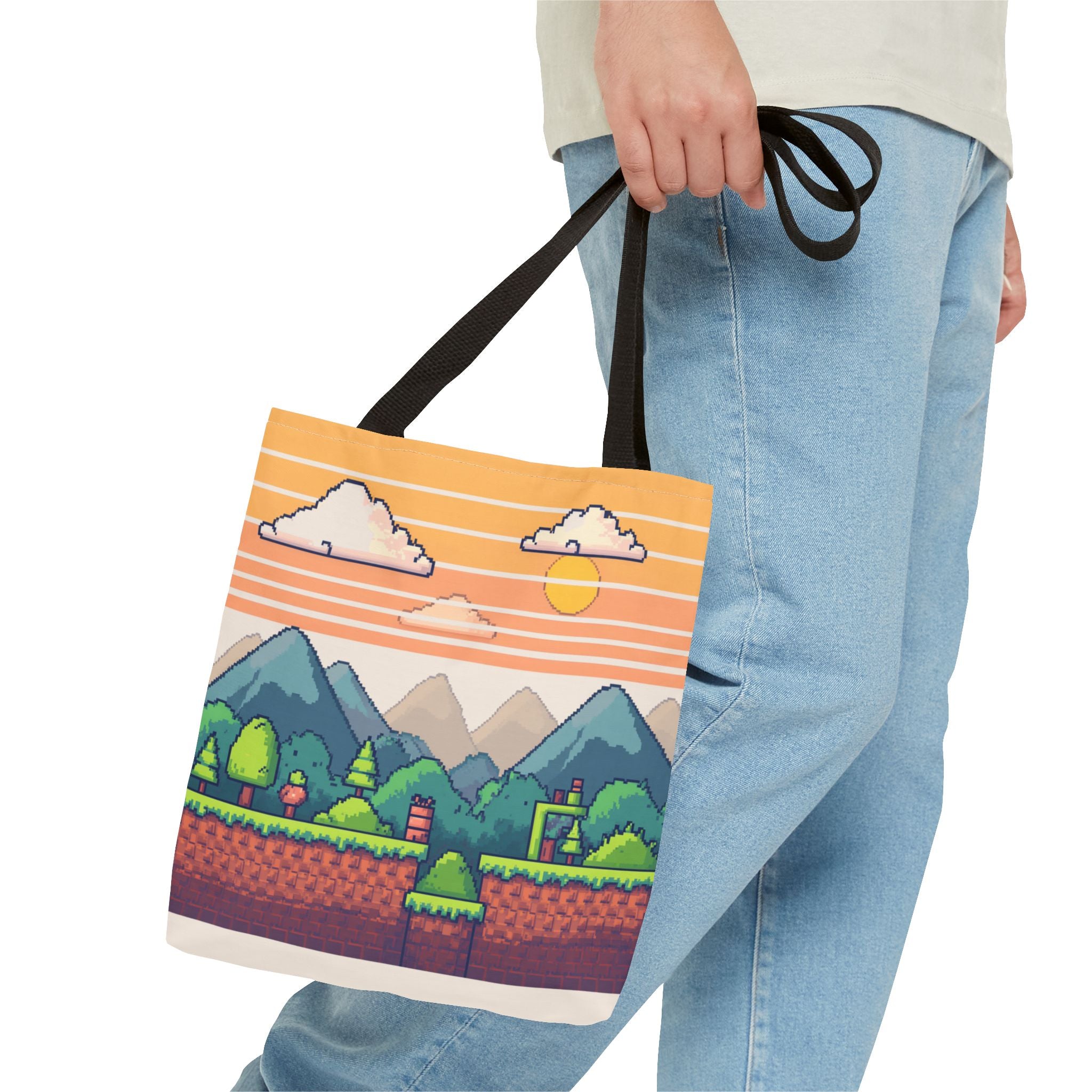 Tote Bag | Pixel Sunset Mountain Gamer Tote