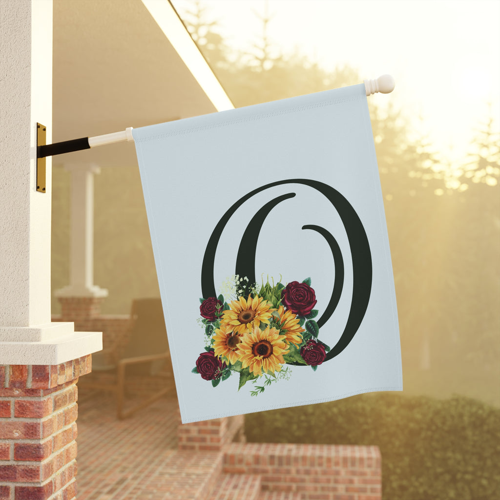 Home & Garden Banner | 'O' Monogram Sunflower & Rose Flag
