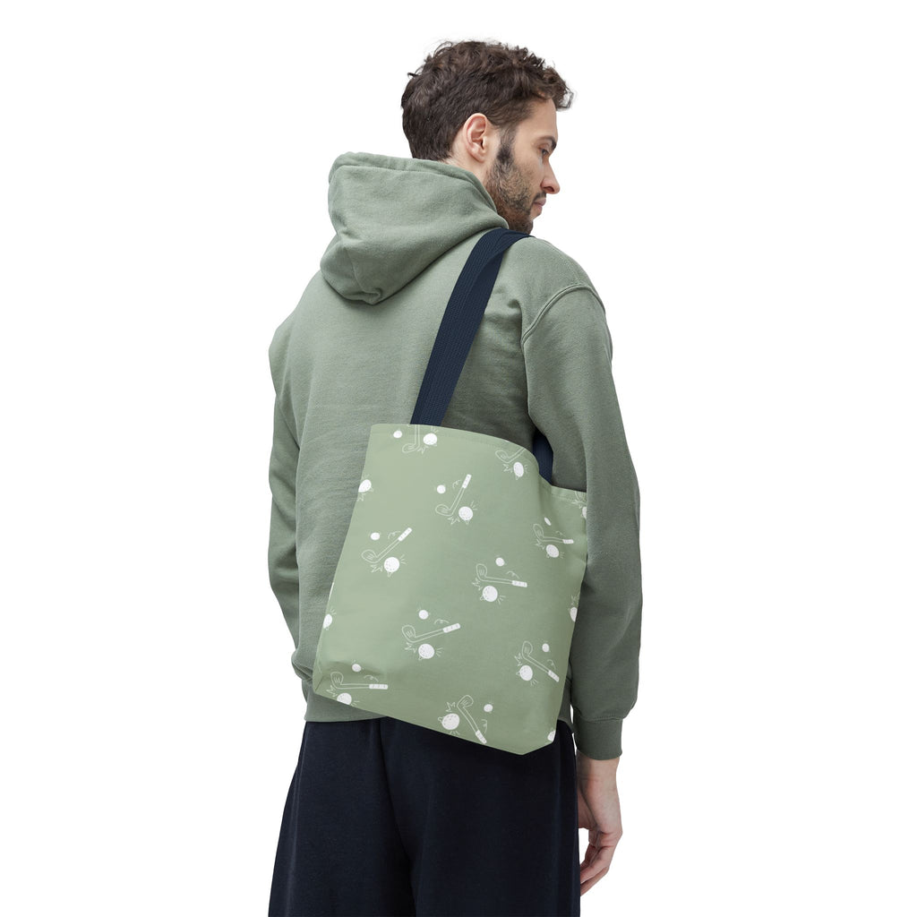 Tote Bag | Sage Green and Golf Pattern Shoulder Bag