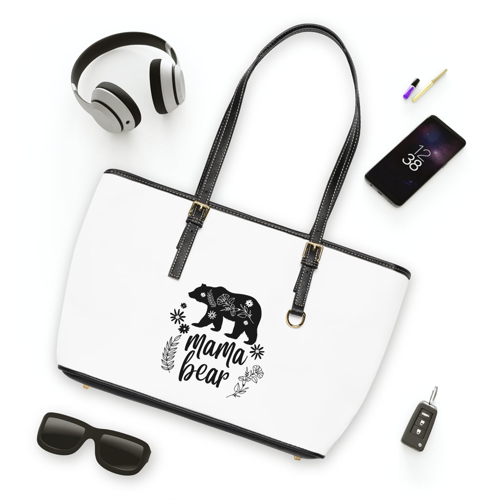 Handbag | 'Mama Bear' Shoulder Bag – Floral Bear Tote for Moms