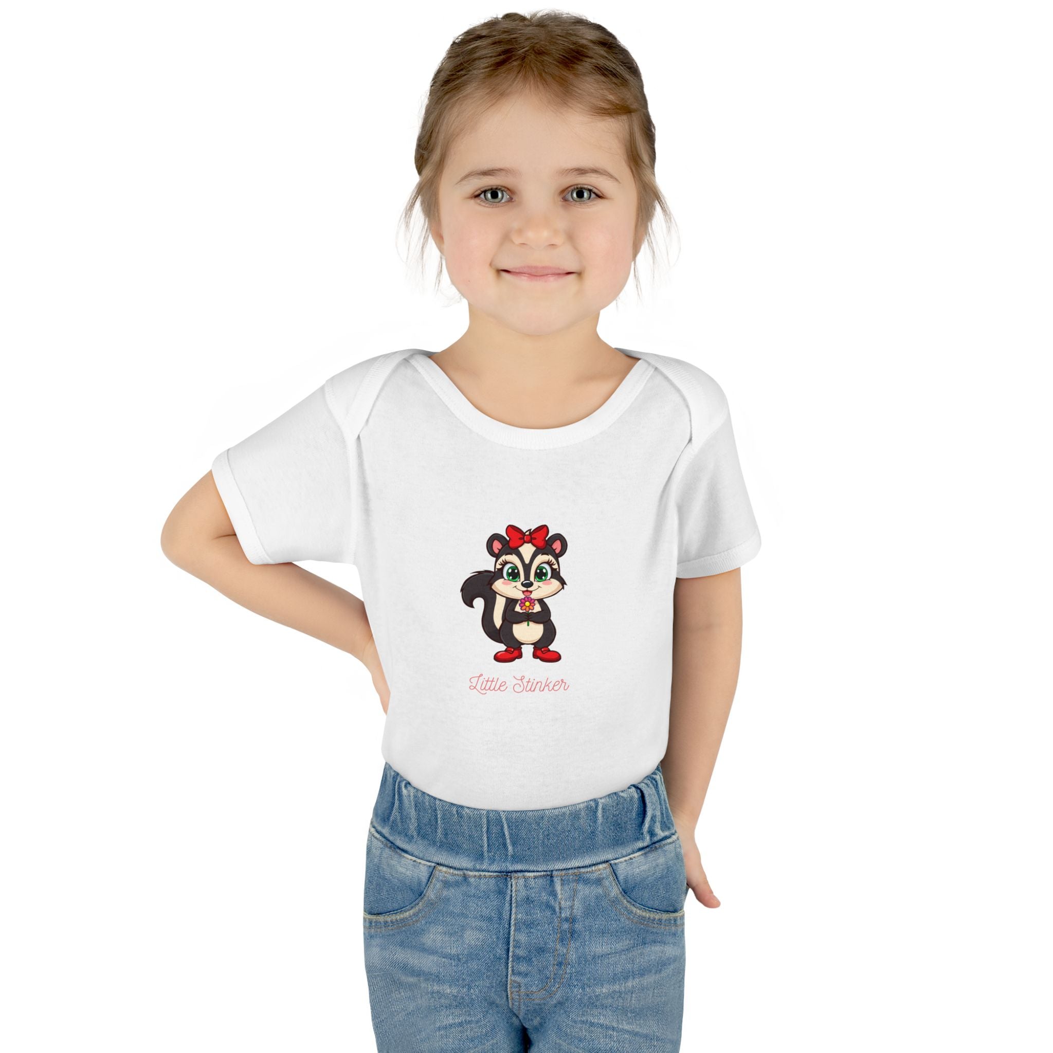 Baby Bodysuit | Cute Skunk Cartoon 'Little Stinker' Graphic Infant Onesie