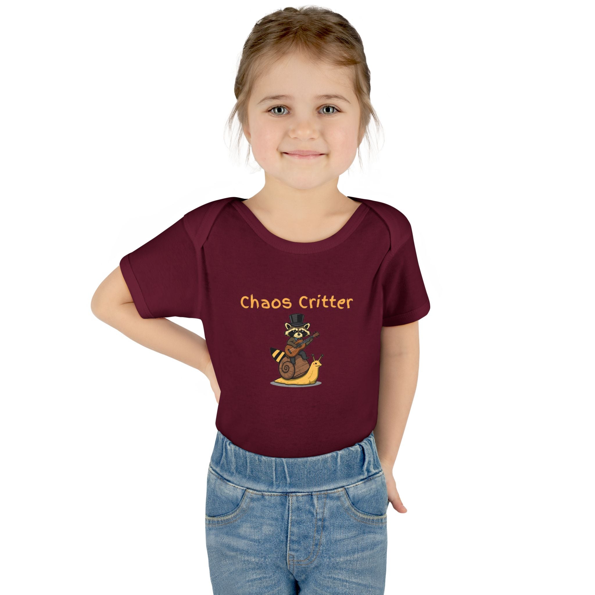 Baby Bodysuit | 'Chaos Critter' Playful Racoon Baby Onesie