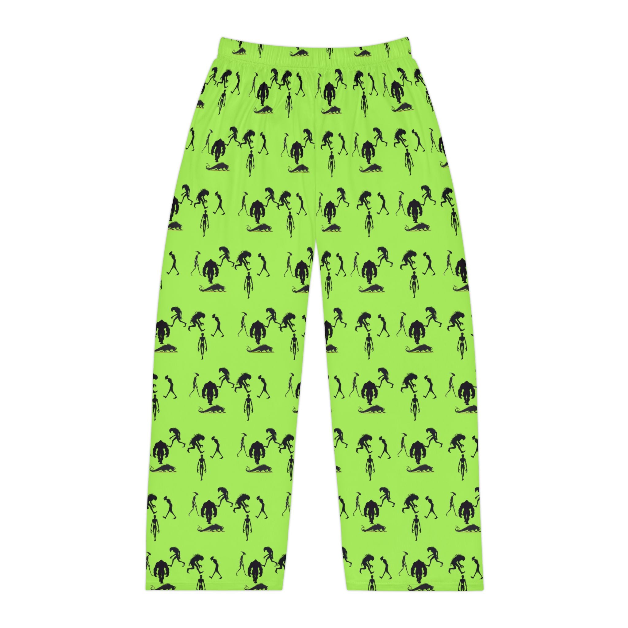 Pajama Pants | Neon Cryptid Lovers Silhouette Men's Lounge Pants