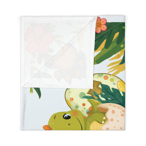 Baby Swaddle Blanket | Personalized Cute Hatching Dinosaur Motif