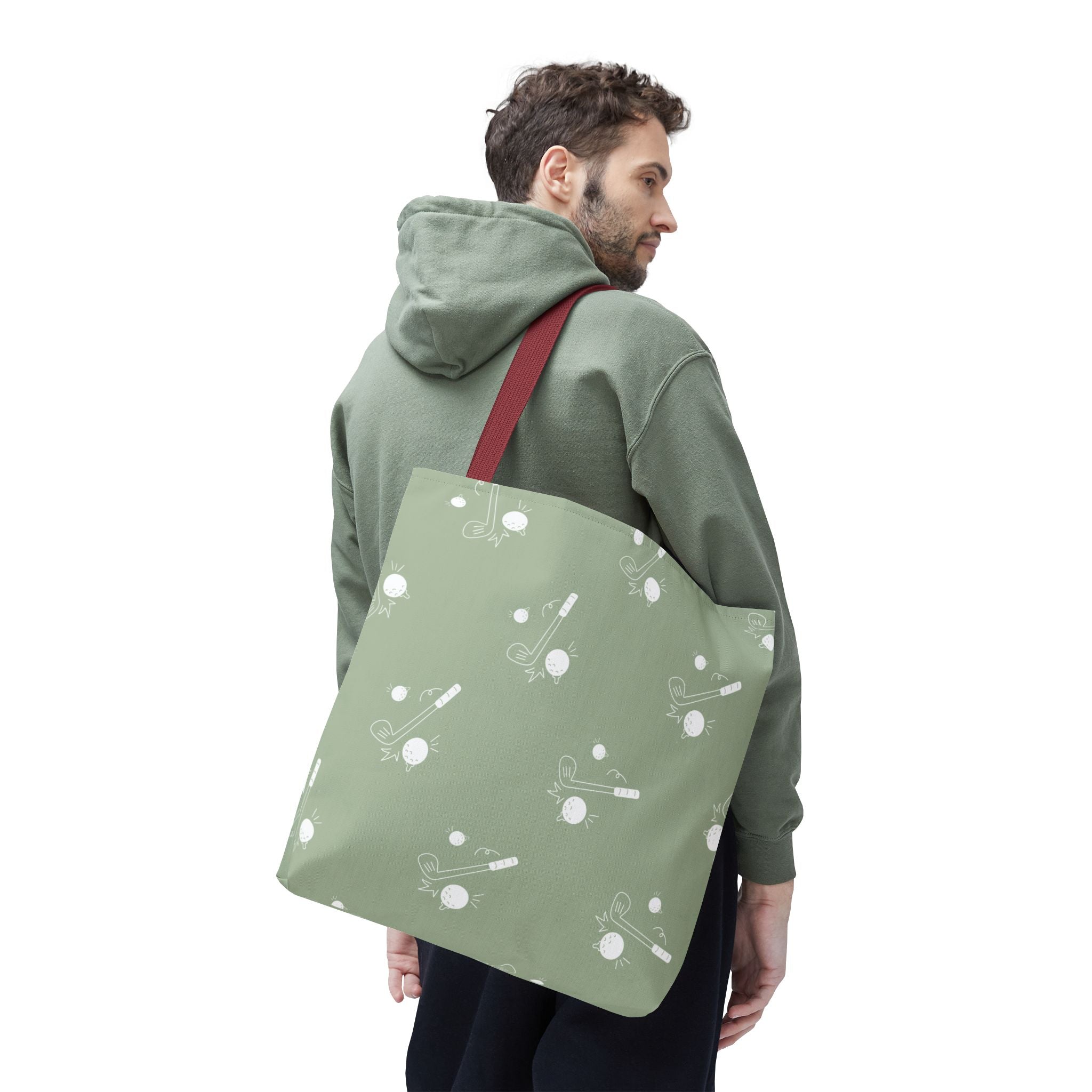 Tote Bag | Sage Green and Golf Pattern Shoulder Bag