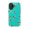 Phone Case | Cute Turquoise Bumblebee Tough Magnetic Phone Case