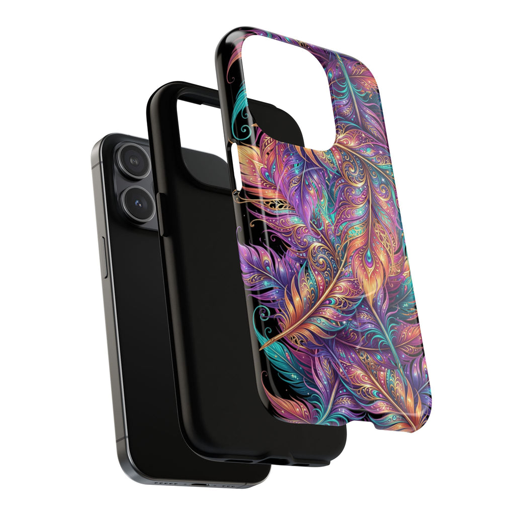 Phone Case | Colorful Feather Art Magnetic Tough Phone Cover
