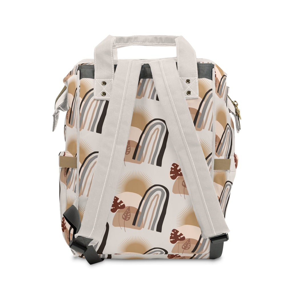 Diaper Backpack | Multifunctional Baby Changing Bag in Neutral Boho Rainbows