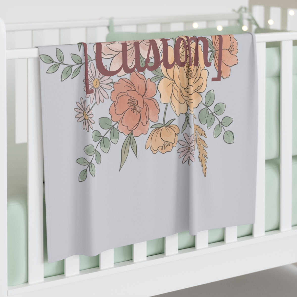 Personalized Floral Newborn Swaddle