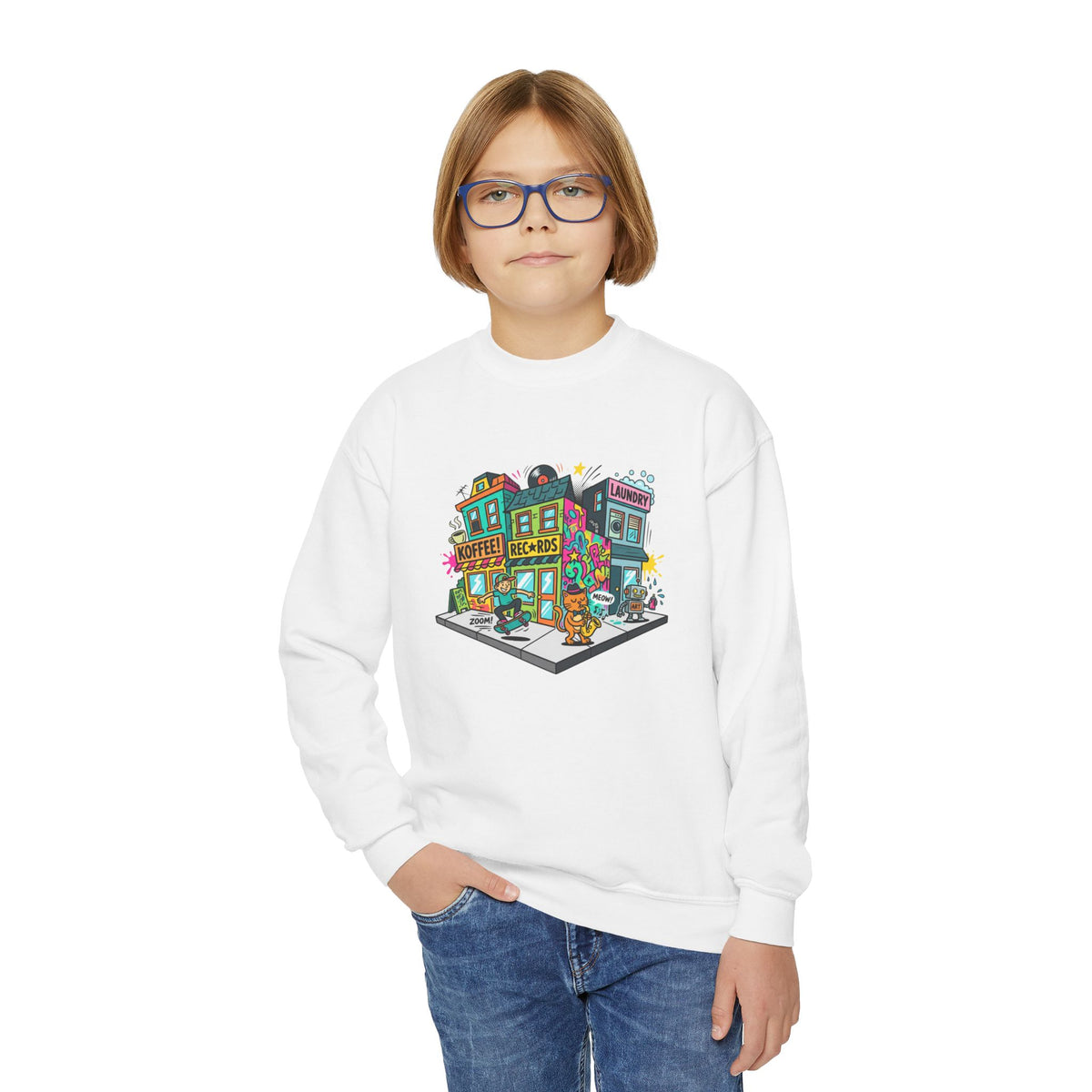 Colorful City Life Crewneck Sweatshirt