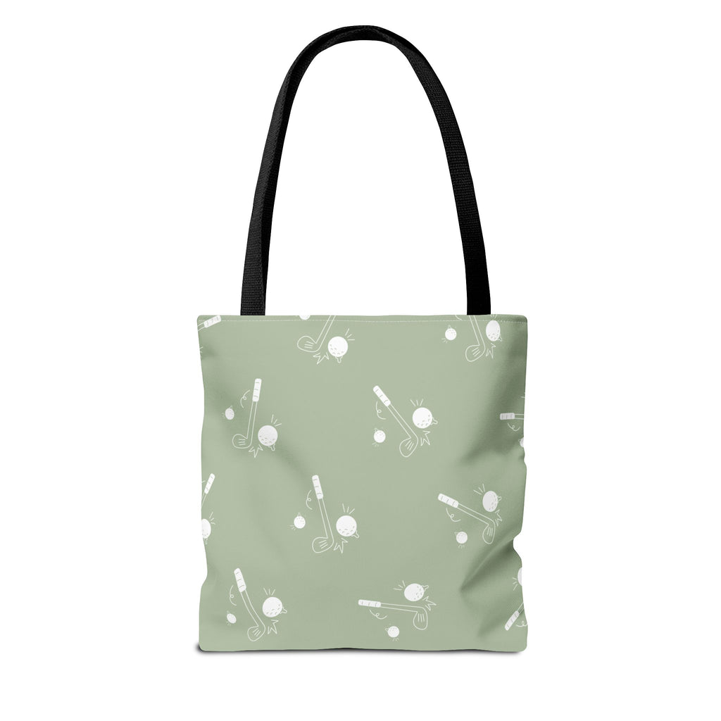 Tote Bag | Sage Green and Golf Pattern Shoulder Bag