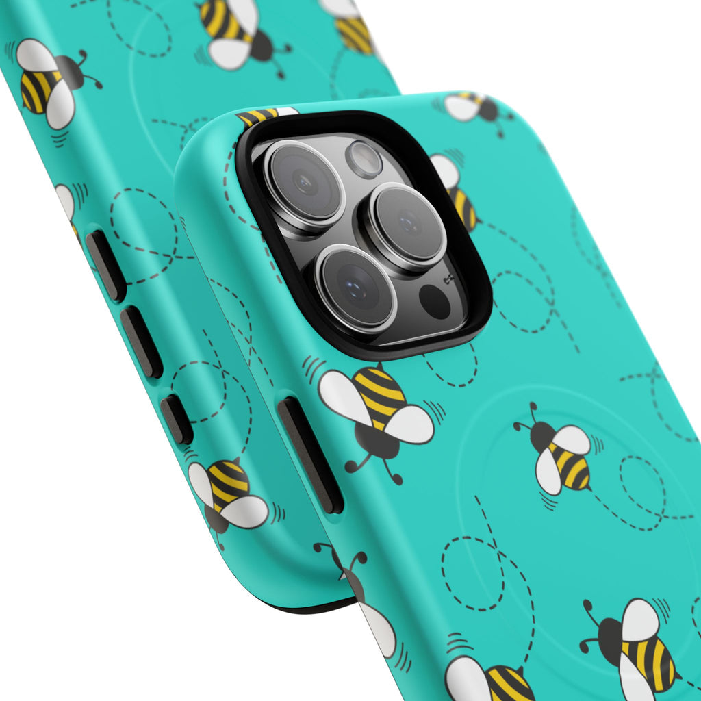 Phone Case | Cute Turquoise Bumblebee Tough Magnetic Phone Case