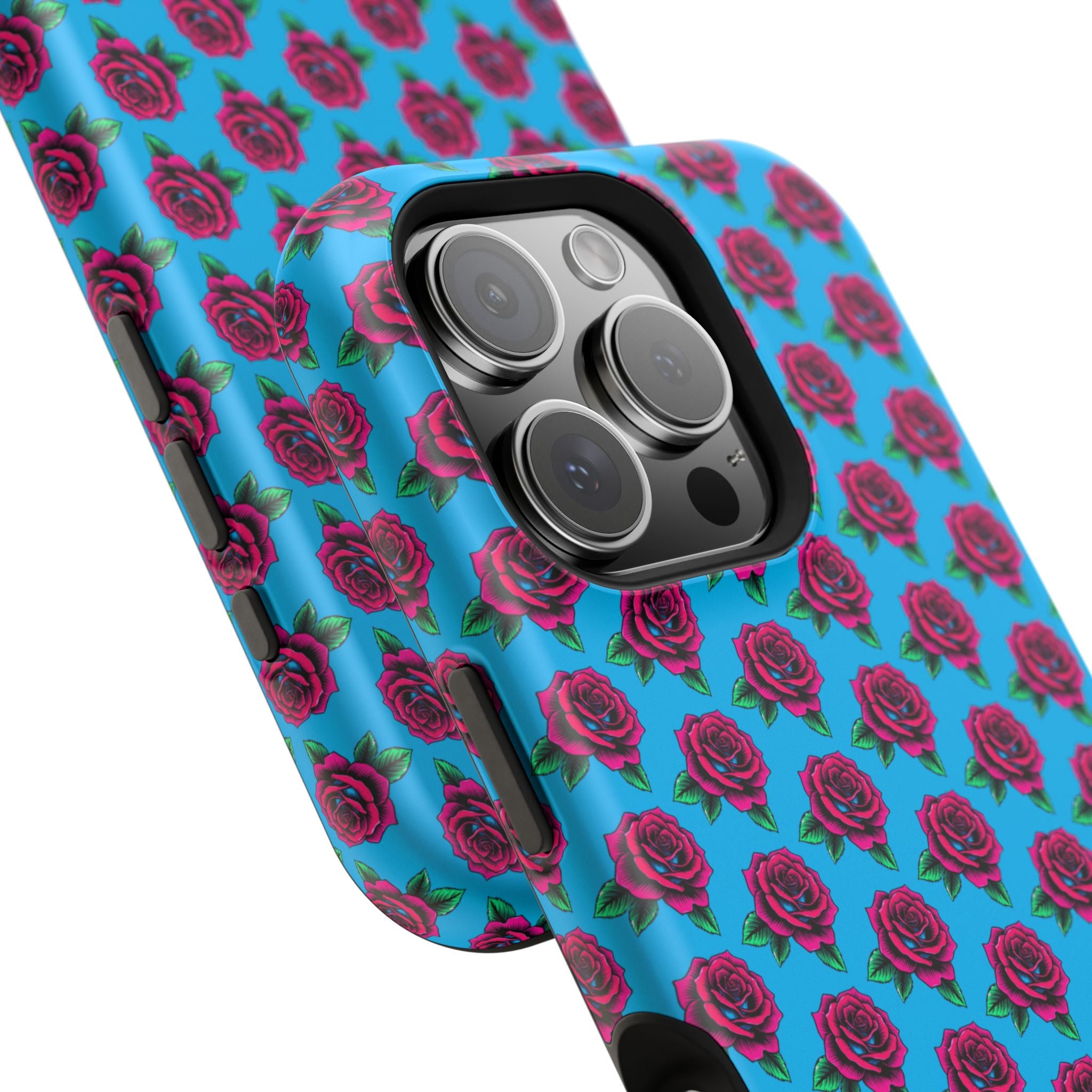 Phone Cases | Bright Rose Pattern Magnetic Impact-Resistant Case