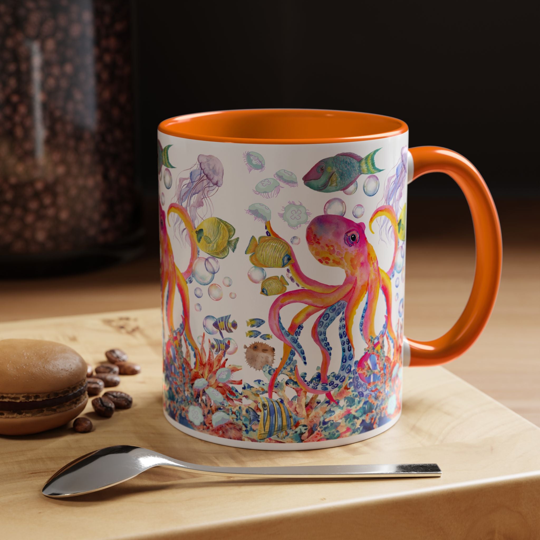 Coffee Mug | Colorful Octopus Accent Mug 11/15oz