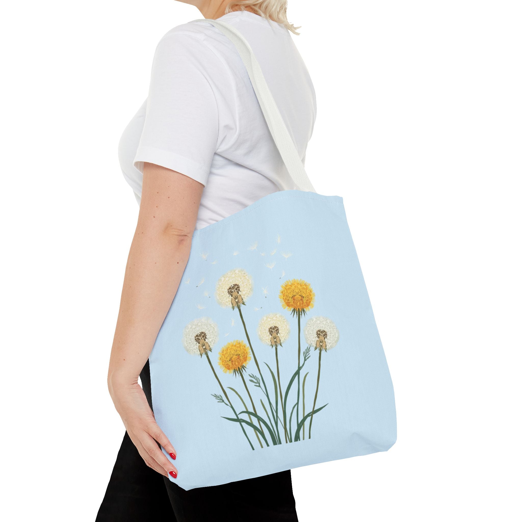 Tote Bag | Dandelions on Light Blue Background