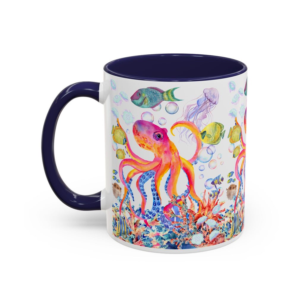 Coffee Mug | Colorful Octopus Accent Mug 11/15oz