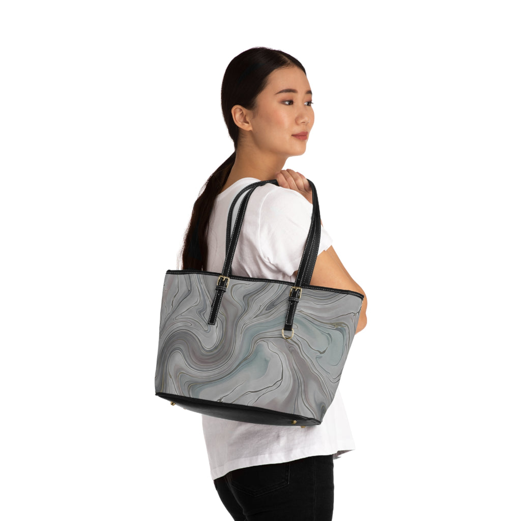 Handbag | Elegant Grey Marble Swirl Shoulder Bag for Everyday & Work
