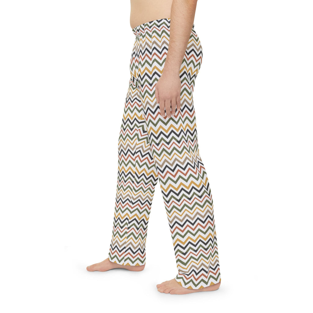 Pajama Pants | Chevron Lounge Pants — Retro Zigzag Men’s Pajama Trousers