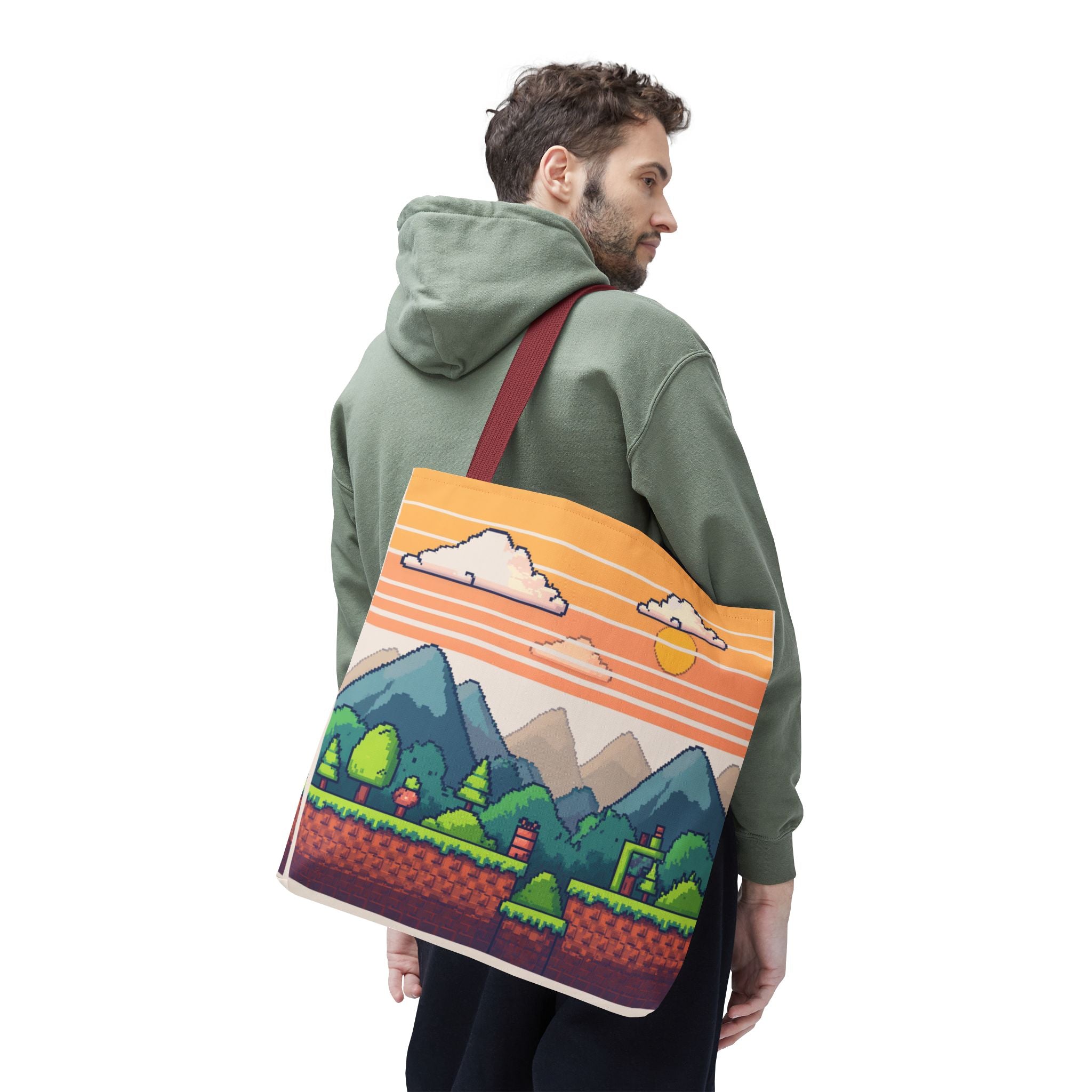 Tote Bag | Pixel Sunset Mountain Gamer Tote