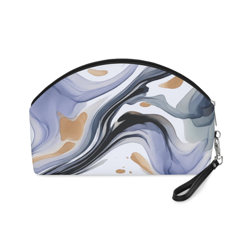 Cosmetic Pouch | Cool Toned Marble Abstract Makeup Bag