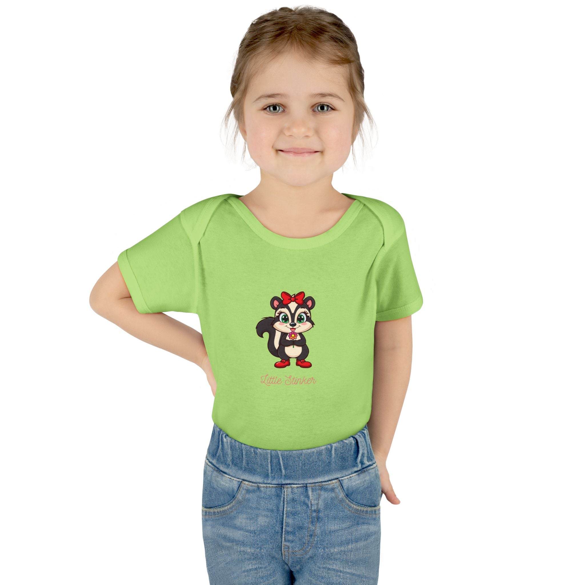 Baby Bodysuit | Cute Skunk Cartoon 'Little Stinker' Graphic Infant Onesie