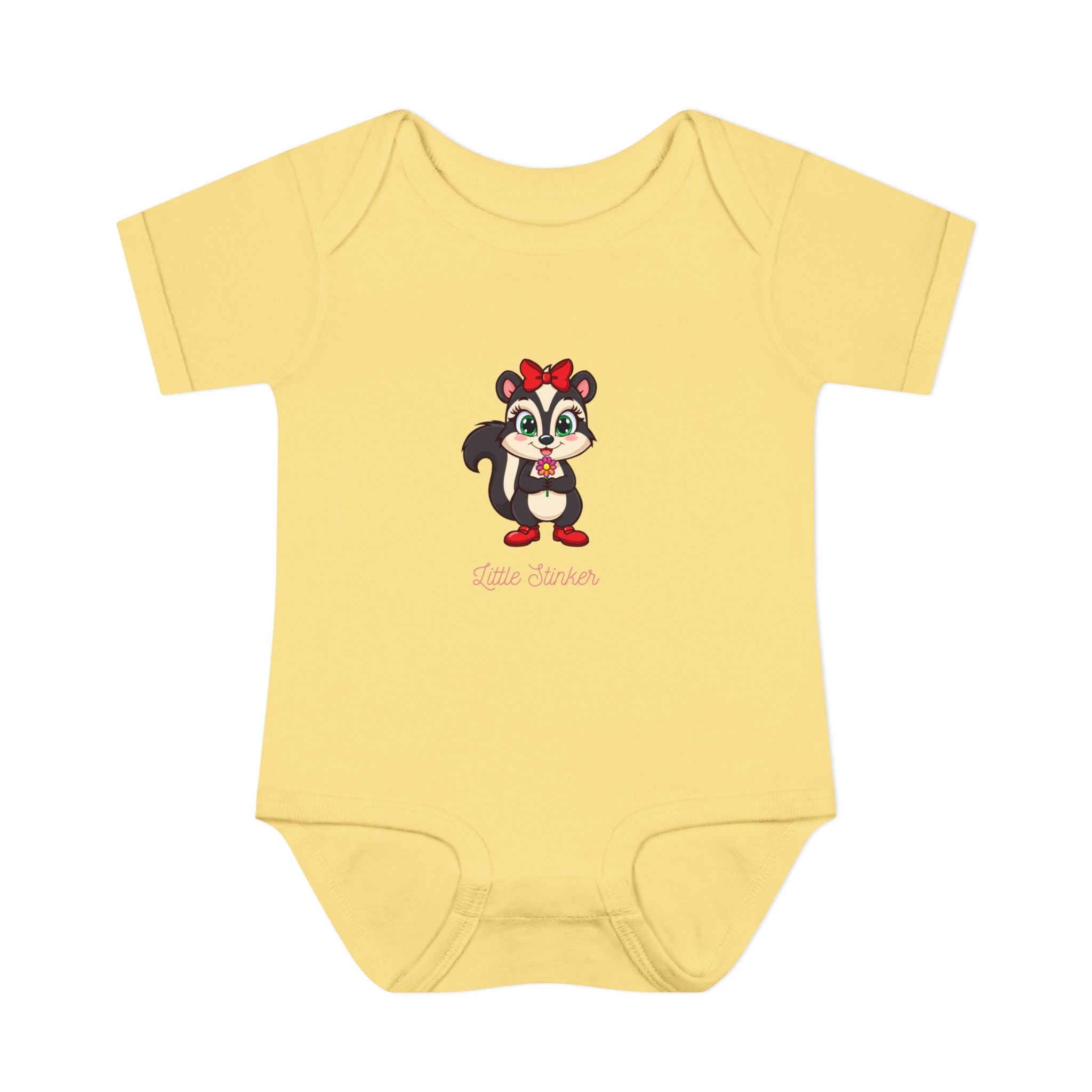 Baby Bodysuit | Cute Skunk Cartoon 'Little Stinker' Graphic Infant Onesie