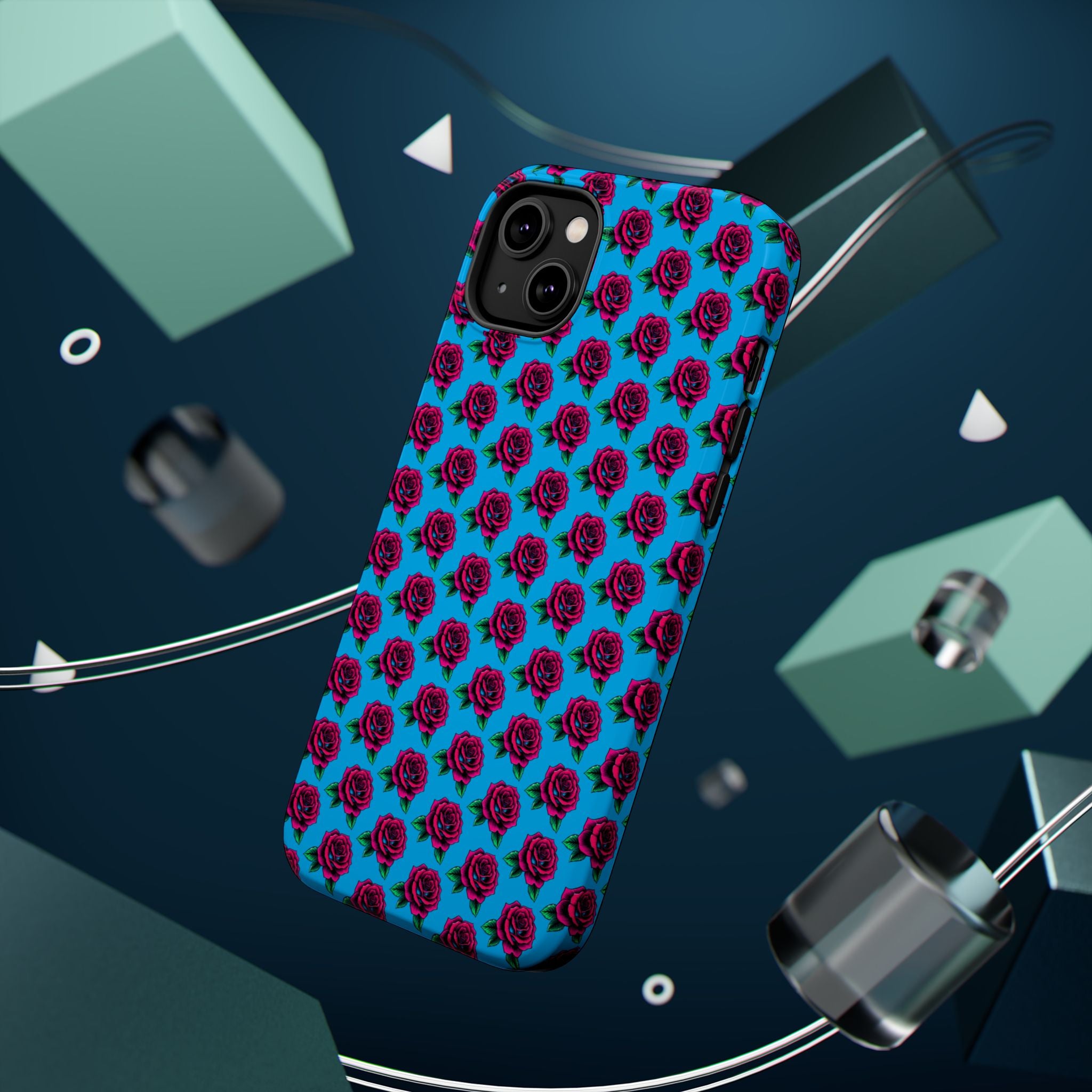 Phone Cases | Bright Rose Pattern Magnetic Impact-Resistant Case
