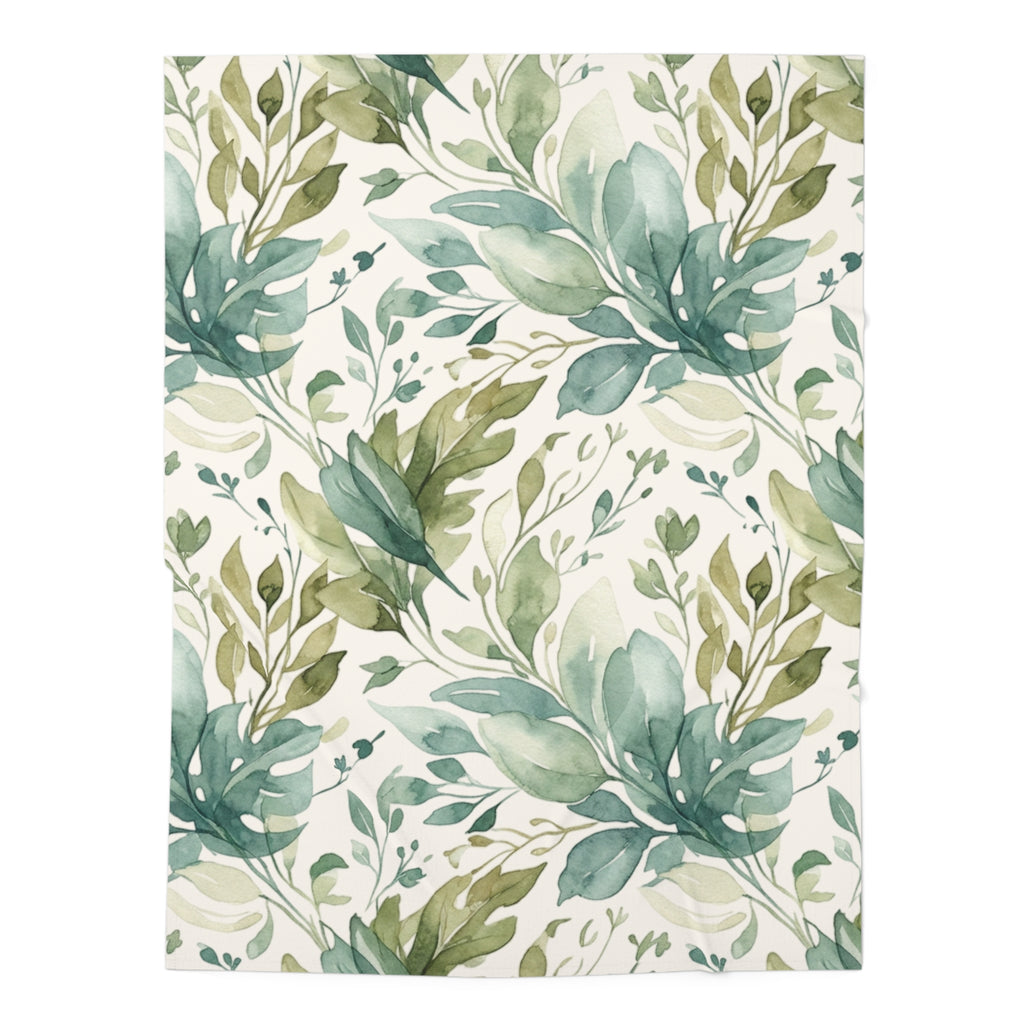Baby Swaddle Blanket | Watercolor Botanical Greenery