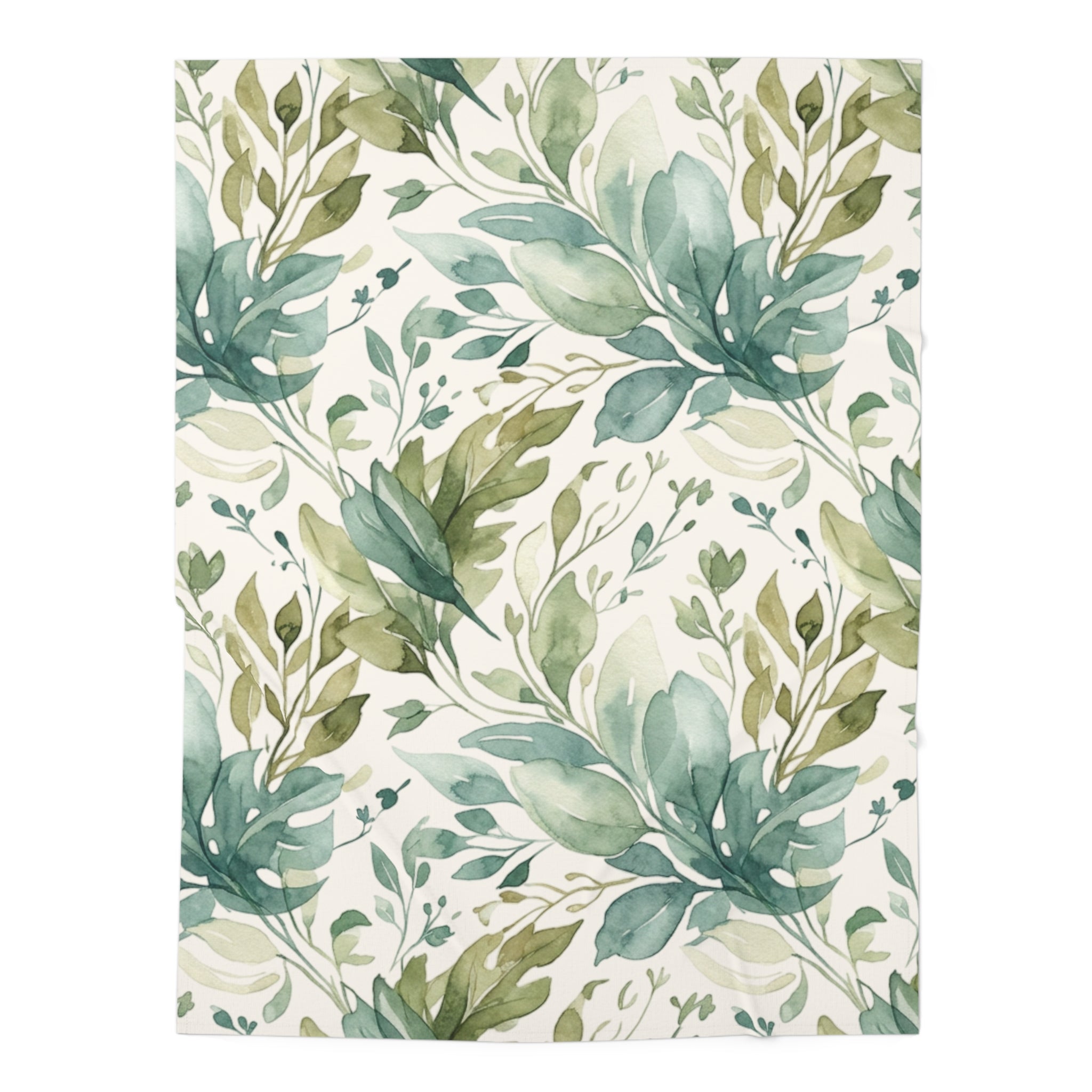 Baby Swaddle Blanket | Watercolor Botanical Greenery