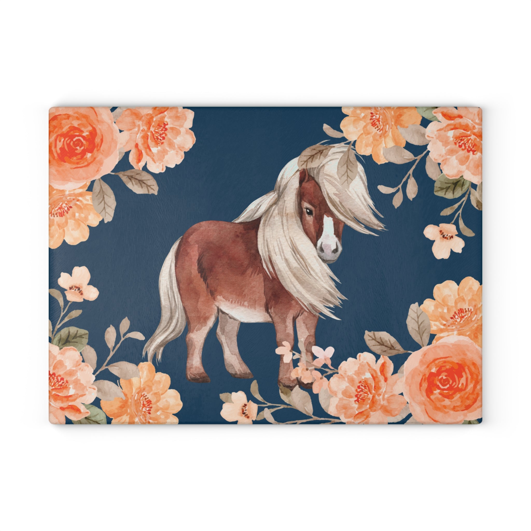Glass Cutting Board | Floral Pony Kitchen Chopping Board