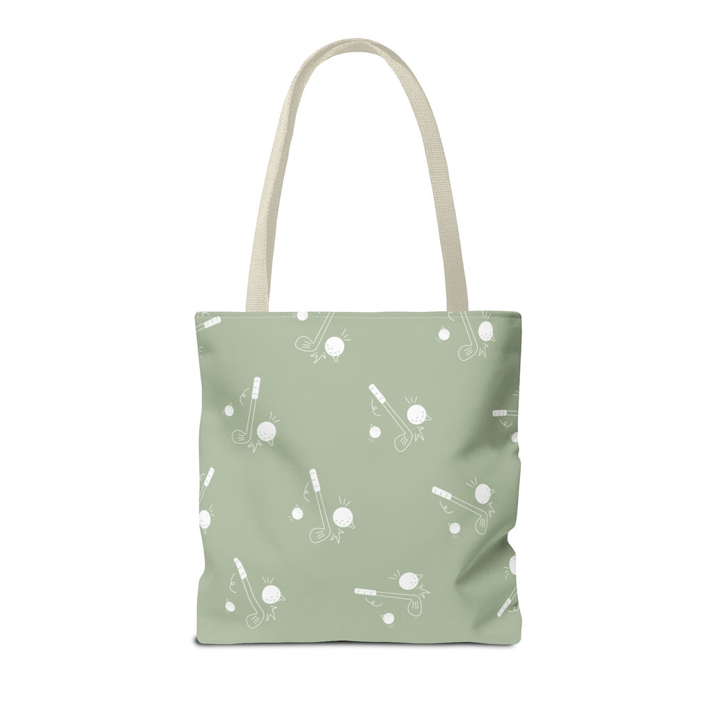 Tote Bag | Sage Green and Golf Pattern Shoulder Bag