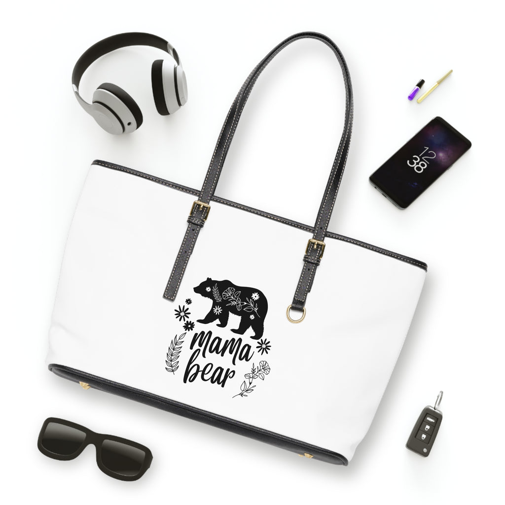 Handbag | 'Mama Bear' Shoulder Bag – Floral Bear Tote for Moms