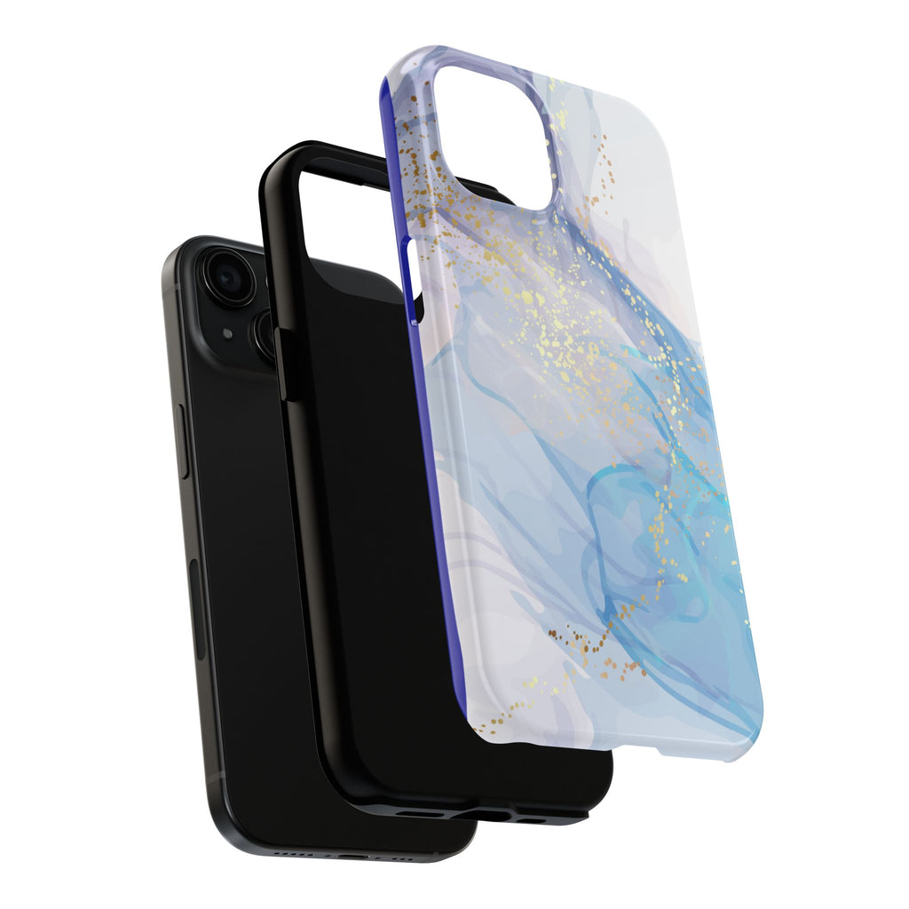 Phone Case | Gold Fleck Blue Marble Tough Protective Phone Cover