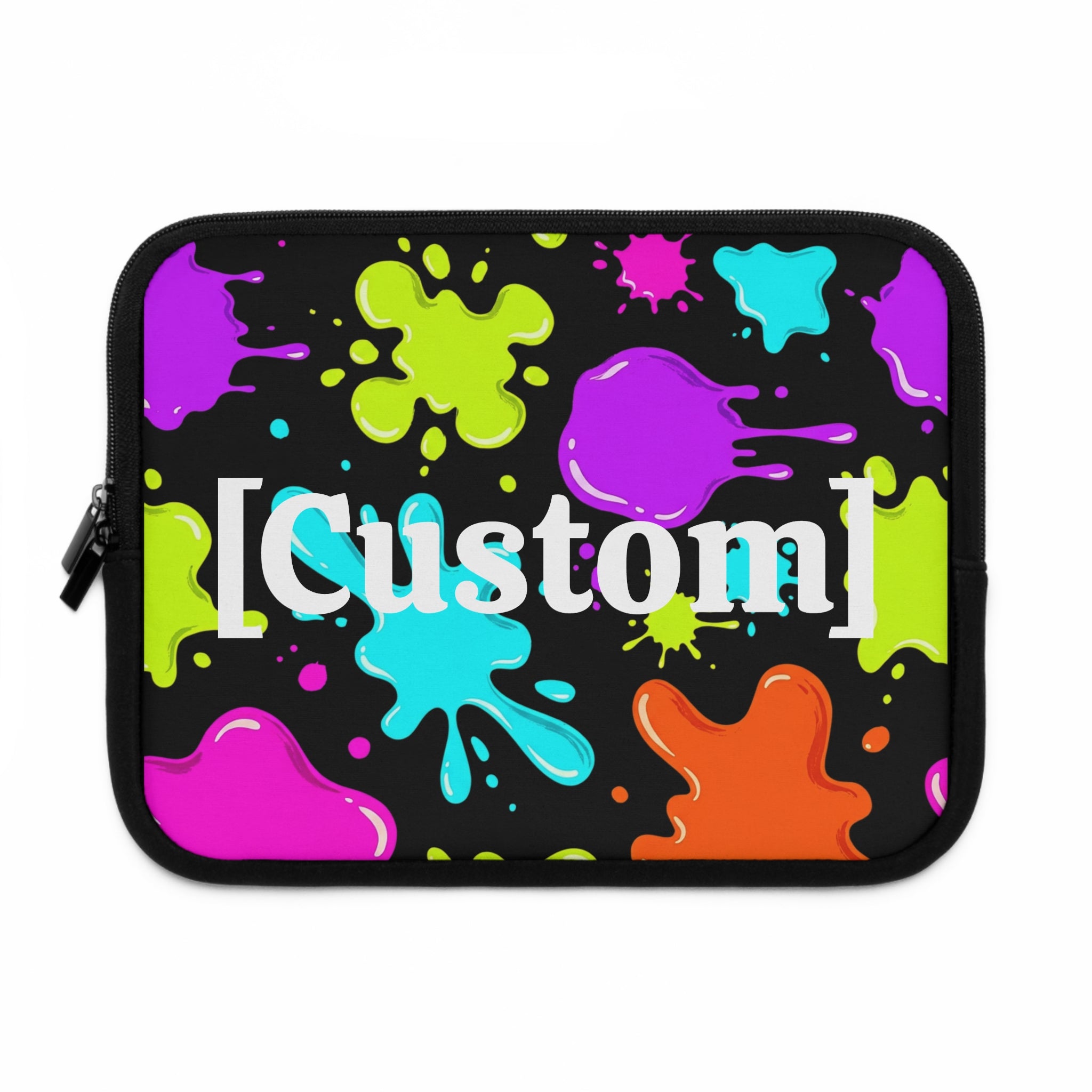 Laptop Sleeve | Personalized Neon Paint Splat Protective Case