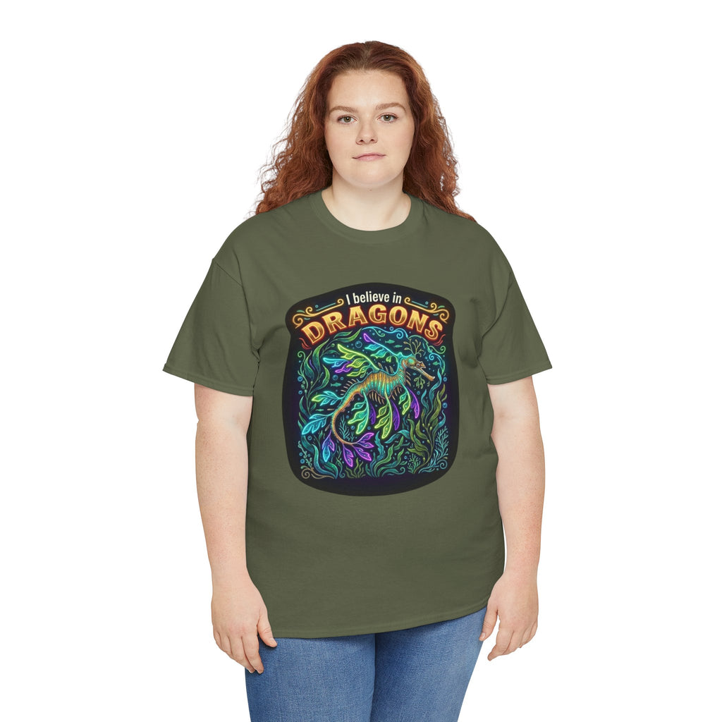 T-Shirt | 'I Believe in Dragons' Colorful Graphic Tee