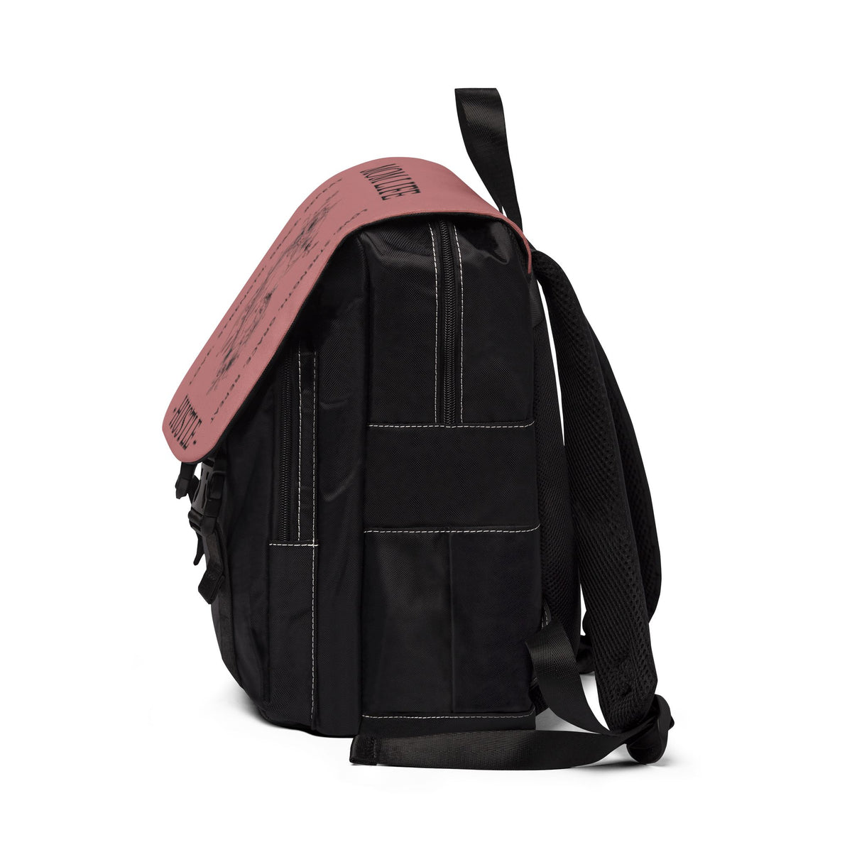 Dusky Rose Mom Life Hustle Canvas Backpack