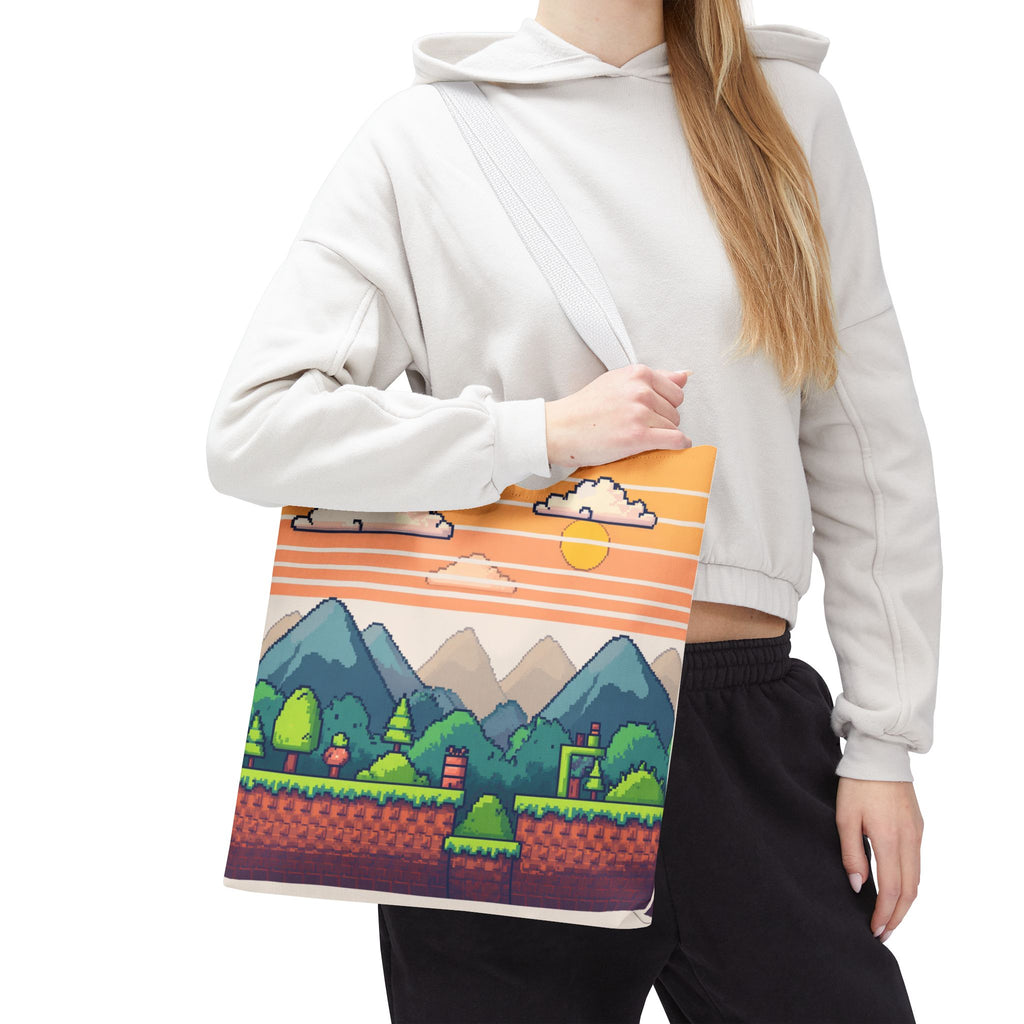Tote Bag | Pixel Sunset Mountain Gamer Tote
