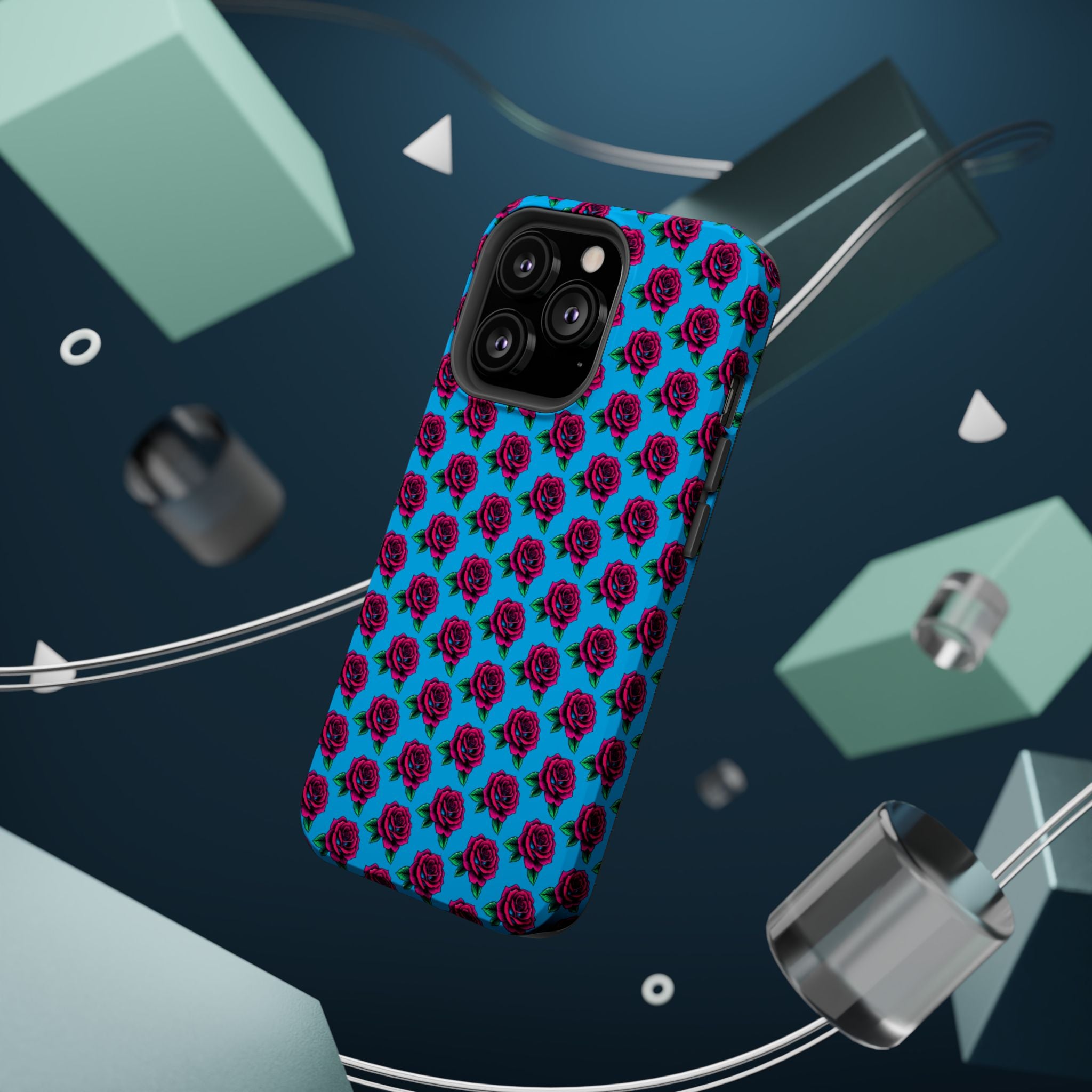 Phone Cases | Bright Rose Pattern Magnetic Impact-Resistant Case
