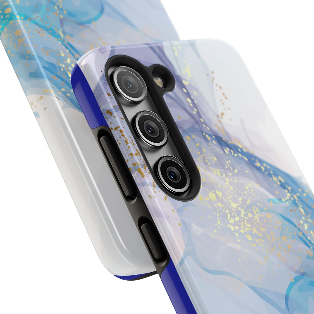 Phone Case | Gold Fleck Blue Marble Tough Protective Phone Cover