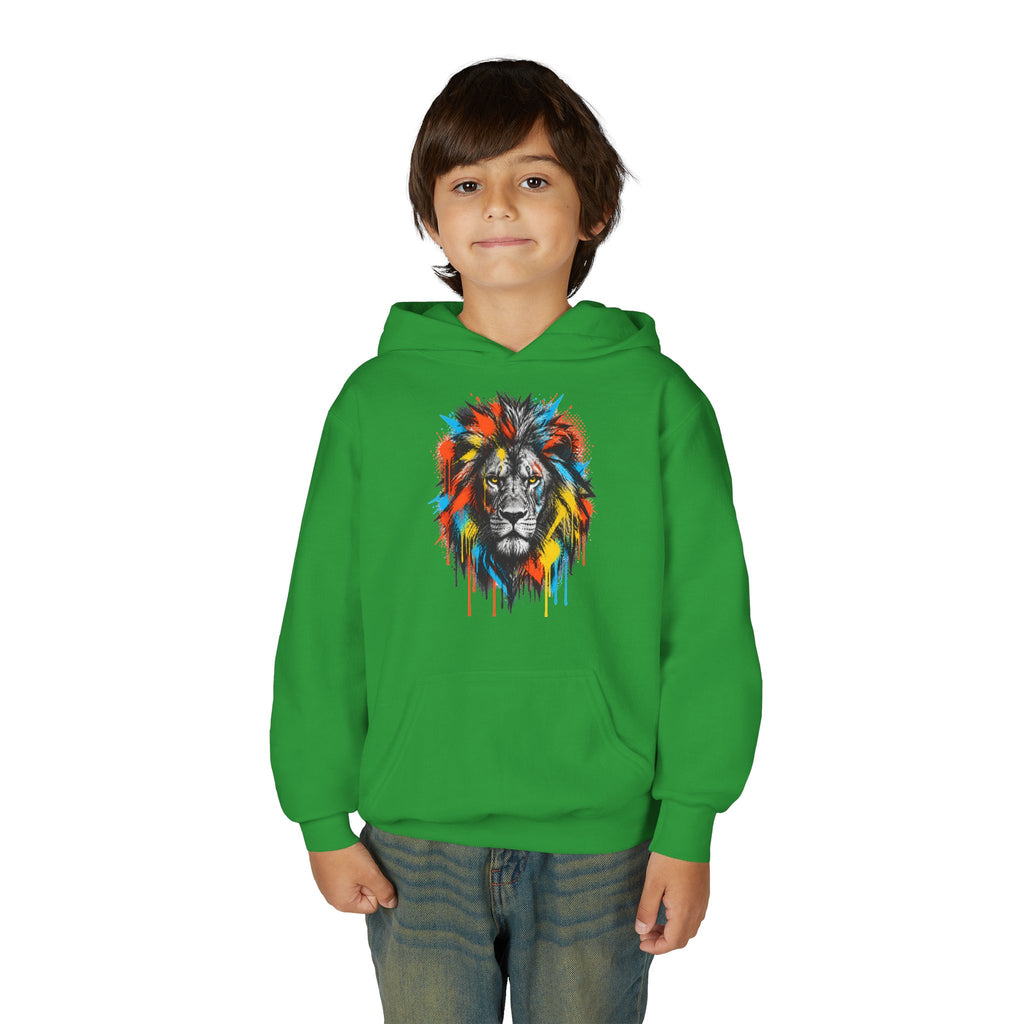 Lion Spirit Paint Drips Youth Hoodie