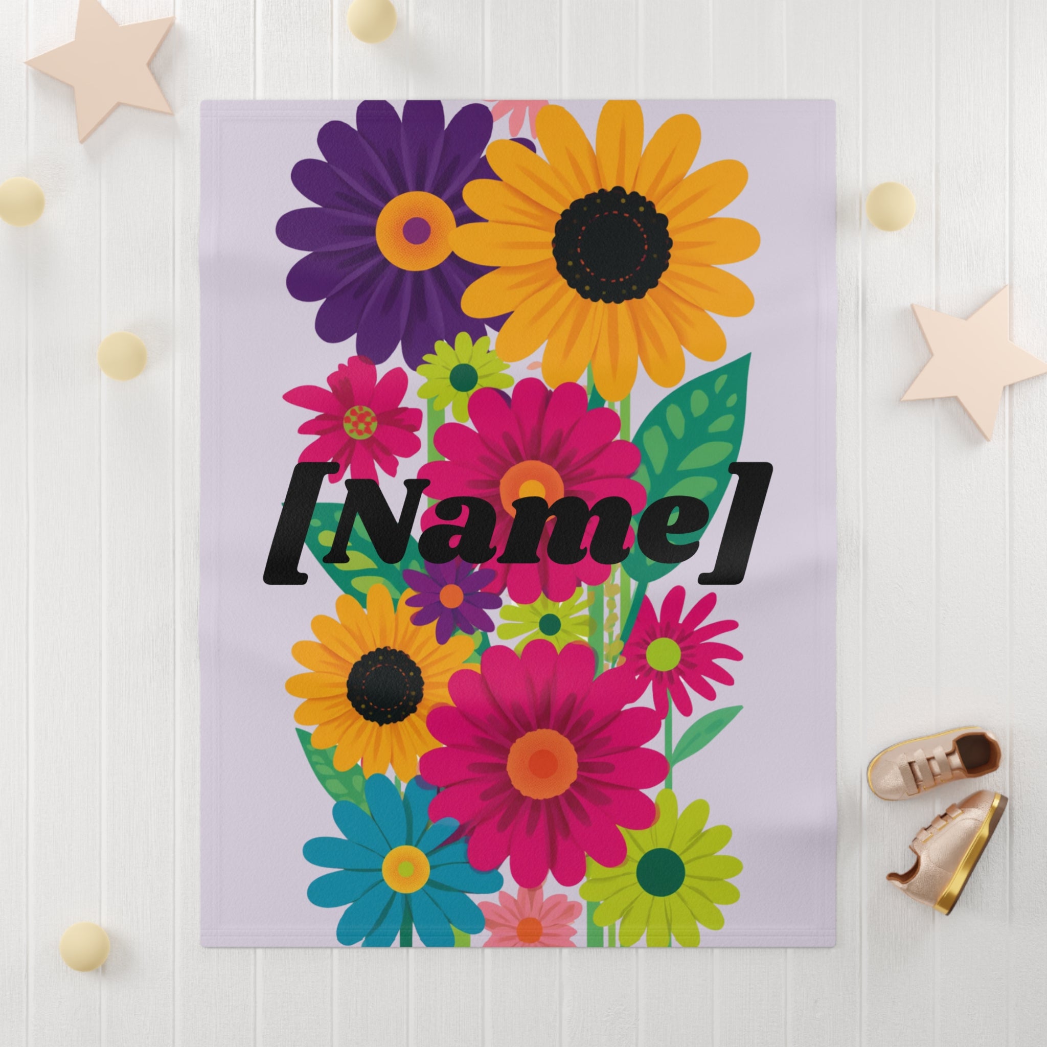 Baby Blanket | Colorful Floral & Soft Fleece Personalized Infant Throw
