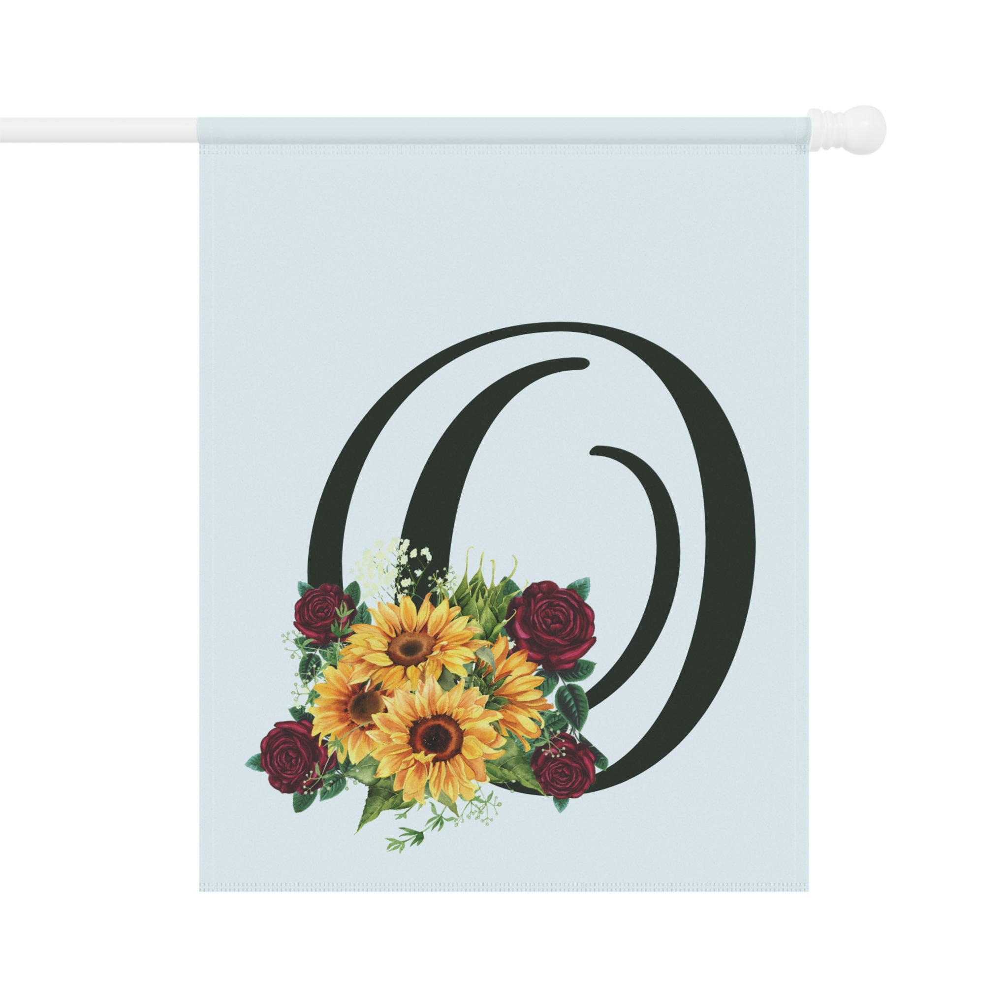 Home & Garden Banner | 'O' Monogram Sunflower & Rose Flag