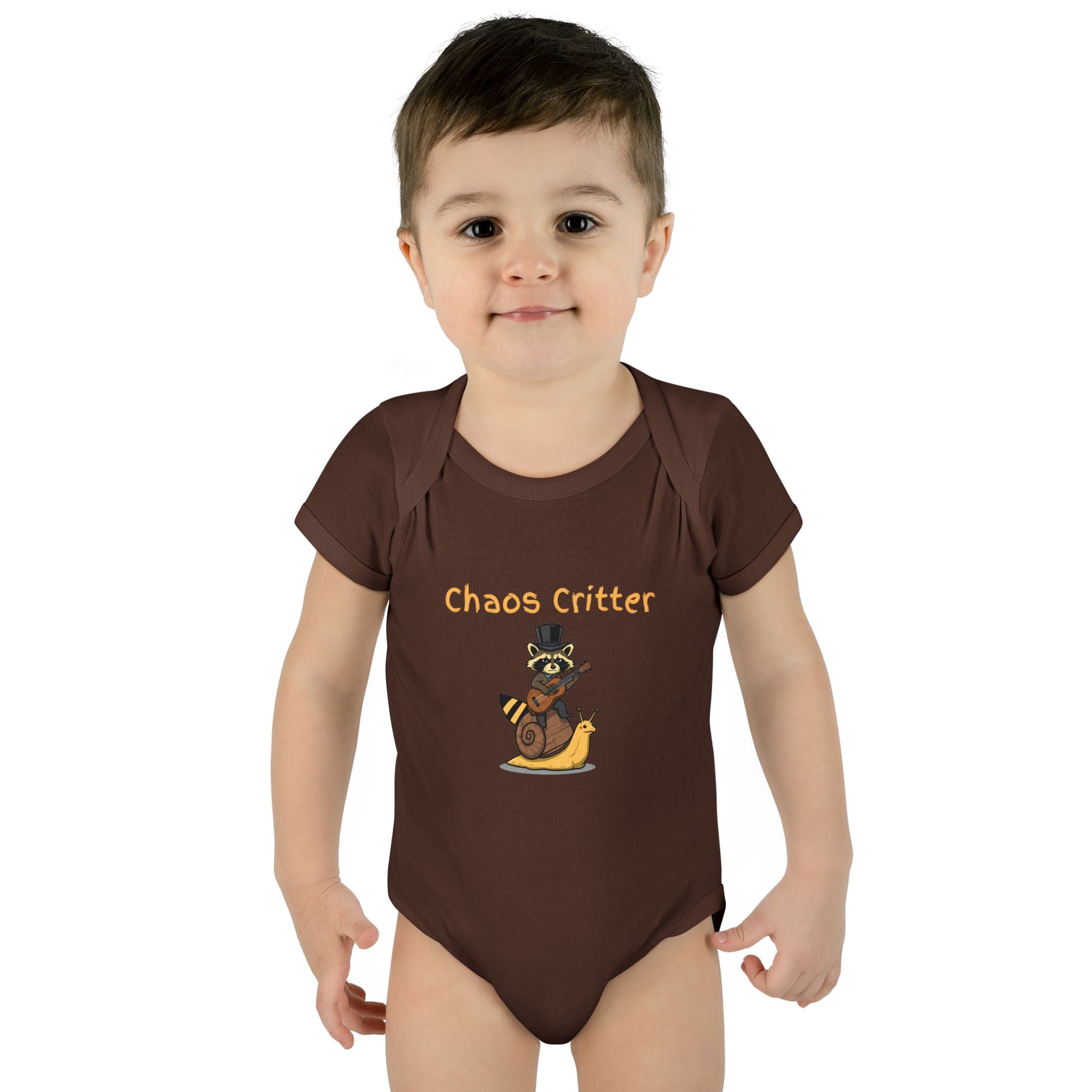 Baby Bodysuit | 'Chaos Critter' Playful Racoon Baby Onesie