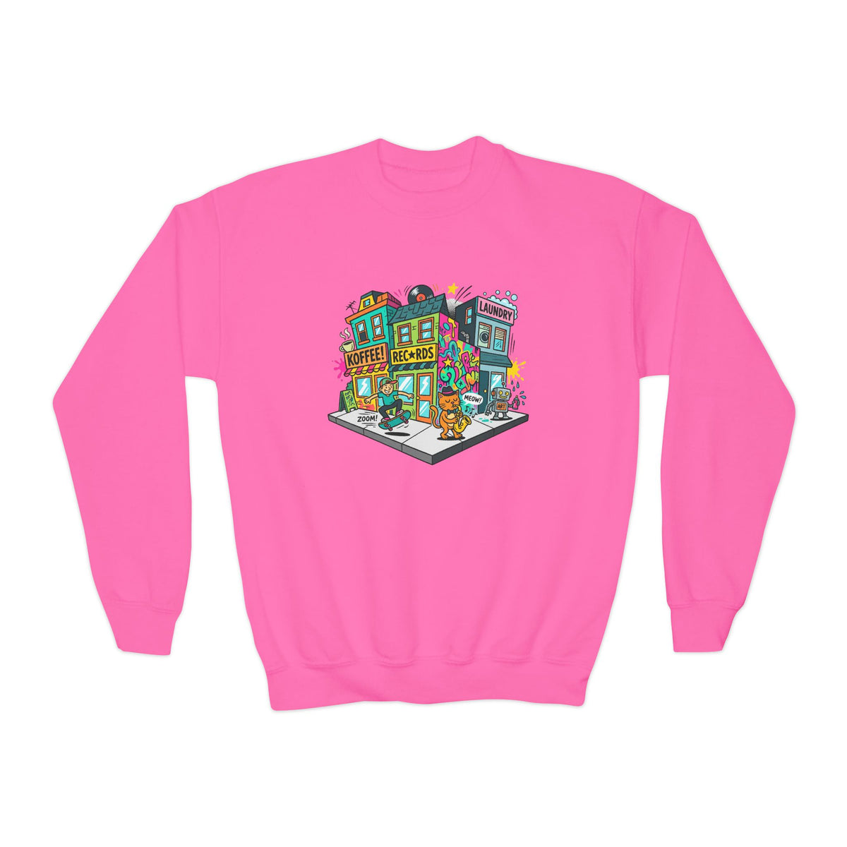 Colorful City Life Crewneck Sweatshirt
