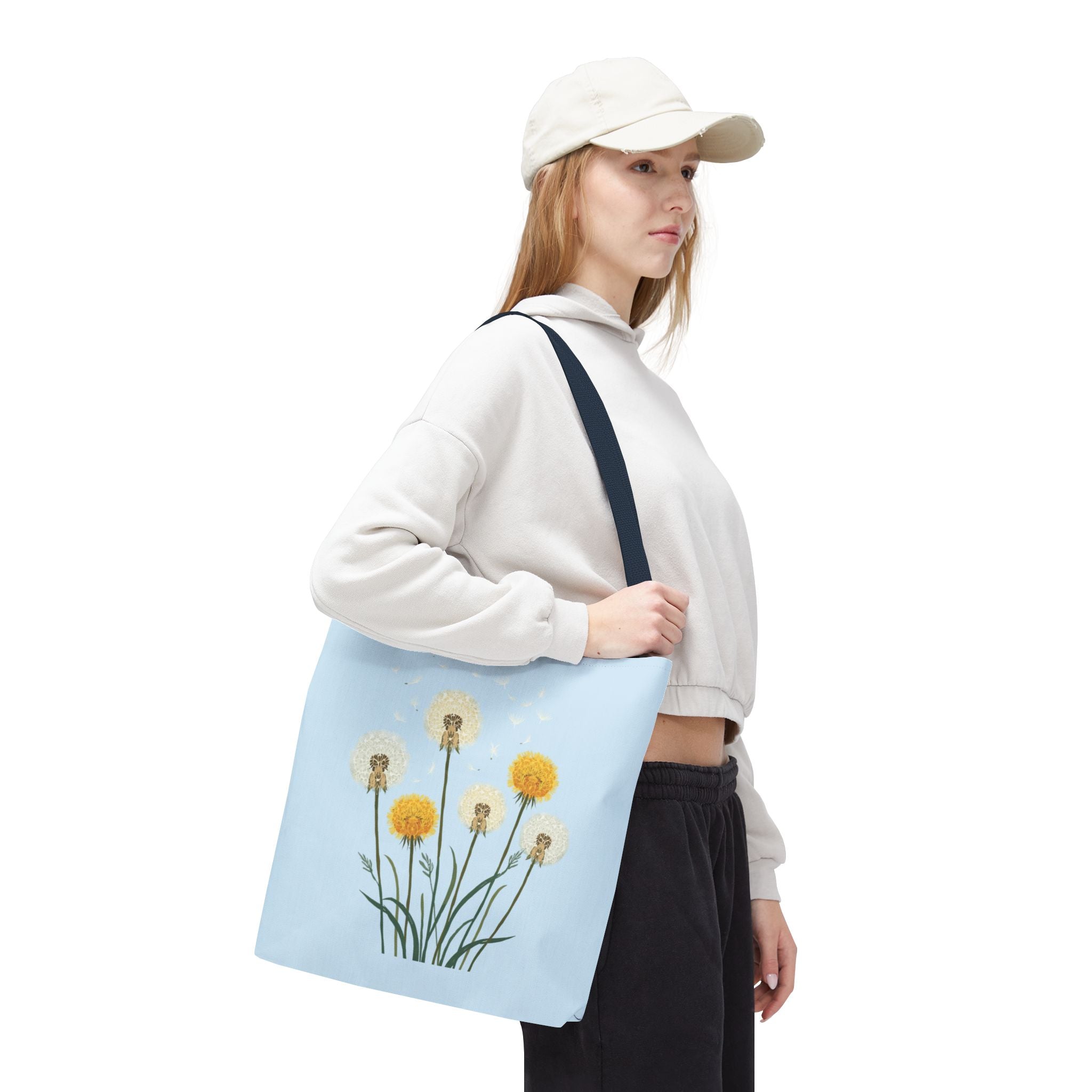 Tote Bag | Dandelions on Light Blue Background