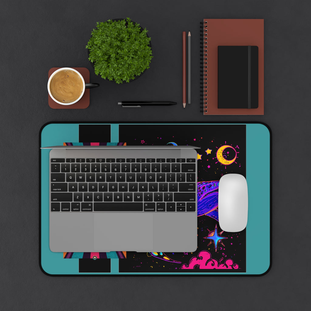 Mousepad | Neon Cosmic Shark Desk Mat