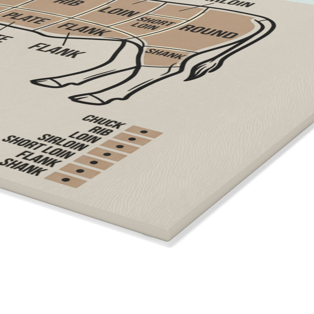 Glass Cutting Board | Meat Chart Cutting Board