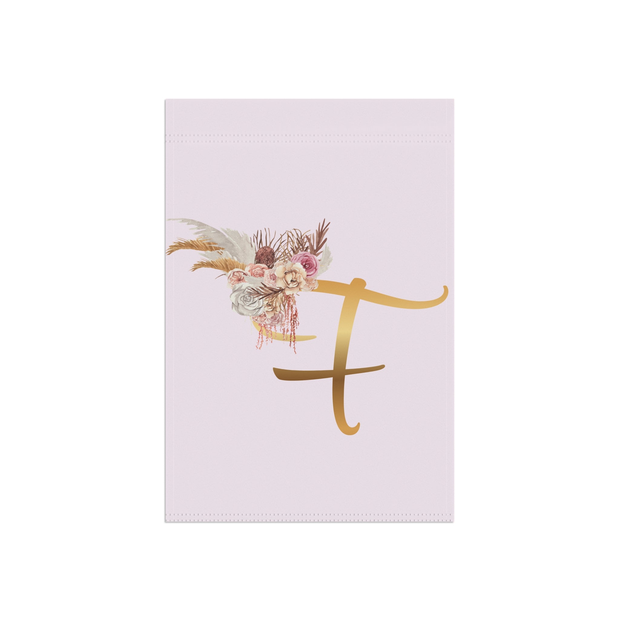Home & Garden Banner | 'F' Monogram Blush Petals Flag