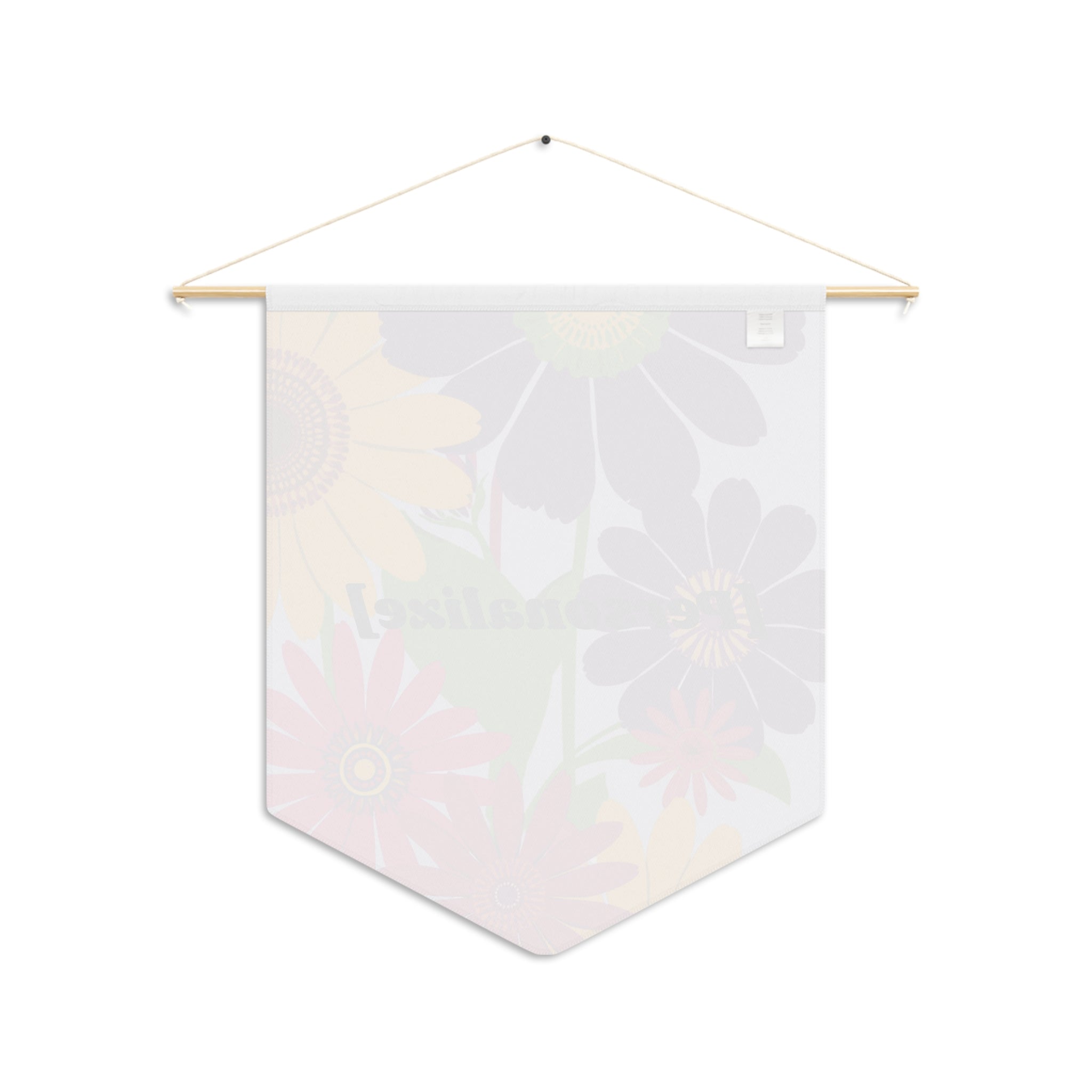 Pennant Banner | Personalizable Bright Oversized Flowers on Light Purple Decor