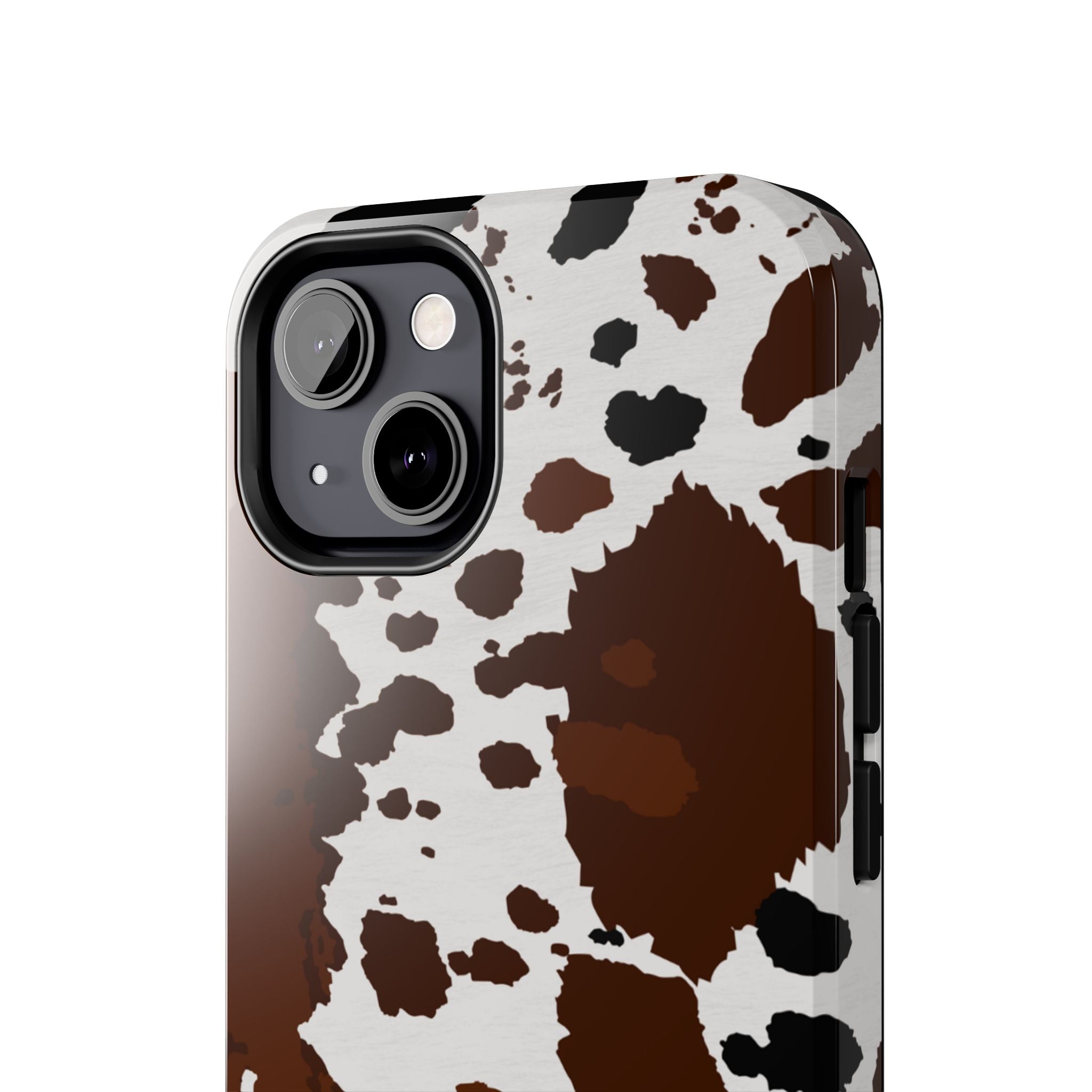 Phone Case | Brown & White Cowhide Pattern Tough Protective Cover